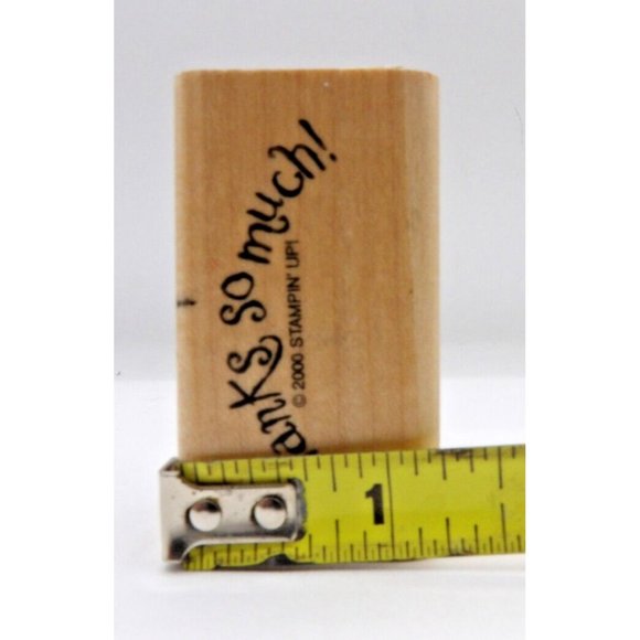 Stamp "Thanks So Much" in Script Stampin' Up! ©2000 Wood/Rubber 2¼" x 1¼" - Picture 4 of 4